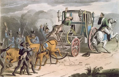 A captura de carruagens Bonapartes em Waterloo, 18 de junho de 1815, 1816