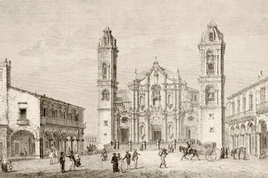 A Catedral de Havana, Cuba (litografia)