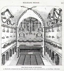 The Chain-Room at Millbank, de "The Criminal Prisons of London and Scenes of Prison Life" de Henry Mayhew (1812-87) e John Binny