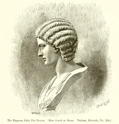 A Imperatriz Julia Pia Domna. (Busto encontrado em Roma. Vaticano, Rotunda, nº 554)