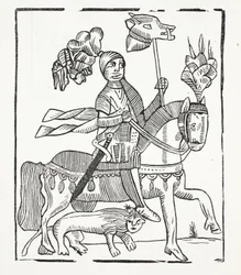 A história famosa do conde do indivíduo de Warwick, ilustração dos Chapu-livros do século XVIII por John Ashton, bar. 1882