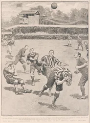 A copa da associação de futebol - o empate final no terreno do palácio de cristal, 1895