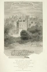 O Globe Theatre, Bankside, Southwark, depois de um desenho de Pennants London, publicado pela primeira vez em 1793, gravado por James Stow (c.1770-p.1820), publicado em 1812