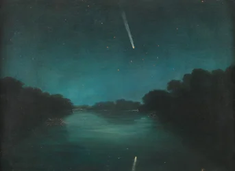 O Grande Cometa de 1861 visto da ponte de Staines, Middlesex