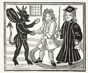 A história do Dr. John Fautus, ilustração de Chap-livros do século XVIII por John Ashton, pub. 1882