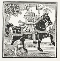 A história do indivíduo, conde de Warwick, ilustração dos Chapu-livros do século XVIII por John Ashton, bar. 1882