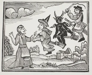 A história da mãe Shipton, ilustração dos Chap-livros do século XVIII por John Ashton, bar. 1882