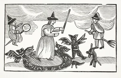 A história da mãe Shipton, ilustração dos Chap-livros do século XVIII por John Ashton, bar. 1882