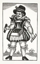 A história de Tom Longo o portador, ilustração dos Chap-livros do século XVIII por John Ashton, bar. 1882