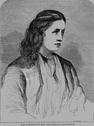 O HON. Sra. Yelverton, ilustração de &39;Illustrated Sporting News&39;, 1861 (papel de jornal)