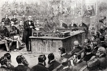 A Câmara dos Comuns na quinta-feira 8 de abril: O Debate sobre o Governo da Irlanda, de &39;The Illustrated London News&39;, 17 de abril de 1886