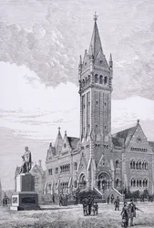 A Igreja Independente, Collins Street, Melbourne, Austrália, da Australian Pictures, pub. por The Religious Tract Society, 1886