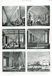 O comércio de ópio indo-chinês: notas em uma fábrica de ópio em Patna, tirada de The Graphic, 1882