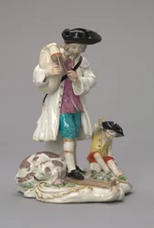 O músico itinerante, fabricado pela Chelsea Porcelain Factory, Inglaterra, c.1756