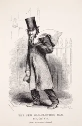 O judeu Old-Clothes Man, depois de um daguerreótipo de Richard Beard, ilustração de London Labor e London Poor de Henry Mayhew, pub. 1862