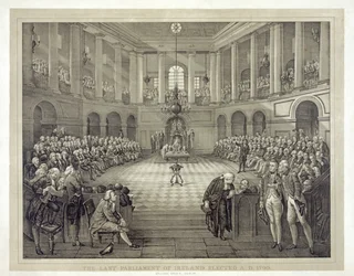 O Último Parlamento da Irlanda eleito em 1790 d. C., pub. 1874 (litho)