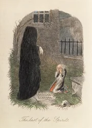 O último dos espíritos, ilustração para uma canção de Natal por Charles Dickens (1812-1870) 1843 (gravura de cor)