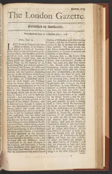 The London Gazette, edição 5655, página 1, 28 de Junho de 1718 (imprimir)