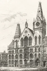 O Memorial Hall, Farringdon Street, de &39;London Pictures: desenhado com caneta e lápis&39;, pelo Rev. Richard Lovett, publicado em 1890