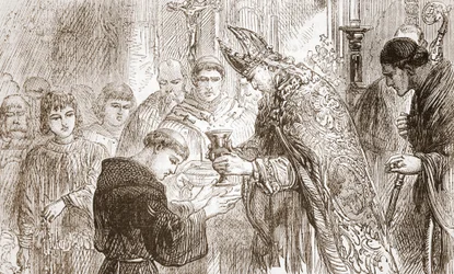 A ordenação de Lutero como sacerdote, ilustração de The History of Protestantism, de James Aitken Wylie (1808-1890), publicada em 1878