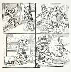 A história agradável de Jack Horner, ilustração dos Chap-livros do século XVIII por John Ashton, bar. 1882