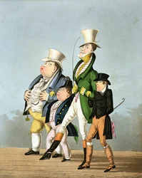 Os Preços - Preço Completo, Metade do Preço, Preço Alto e Preço Baixo, gravado por George Hunt, publicado por Thomas McLean, 1827