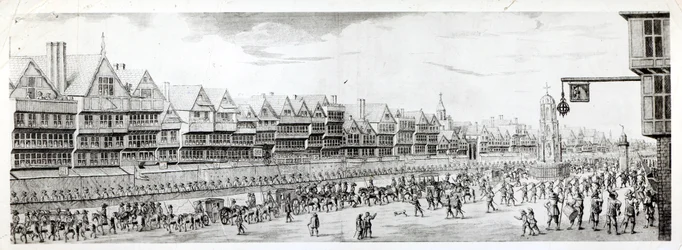 A Procissão de Marie de Medici ao longo de Cheapside, 1638, publicado por William Herbert (1771-1851) e Robert Wilkinson (fl.1785-1825) 1809