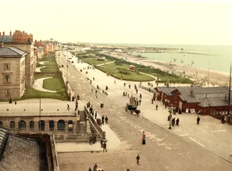 The Promenade e lagos, Southport (foto colorida à mão)