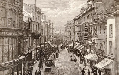 Visita da Rainha a Birmingham: The High Street, de &39;The Illustrated London News&39;, 2 de abril de 1887