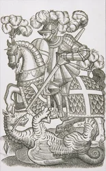 O Cavaleiro da Cruz Vermelha, da primeira edição de &39;Faerie Queen&39; de Edmund Spenser, 1590