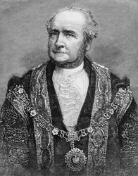 O certo Hon. Alderman GS Nottage, o novo Lord Mayor de Londres, ilustração de "The Illustrated London News", 1884