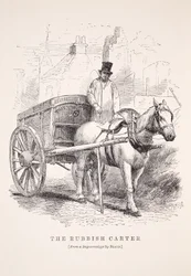 O Carter do Rubbish, do daguerreotype por Richard Beard, ilustração do trabalho de Londres e London Poor por Henry Mayhew, bar. 1862