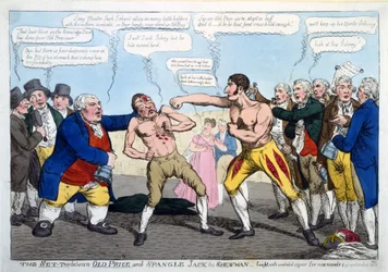 O Set-Too entre Old Price e Spangle Jack the Shewman - lutou com vigor inabalável durante nove rounds & ainda indeciso, pub. Londres