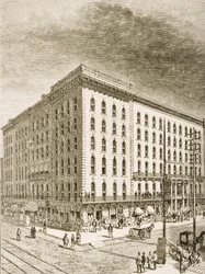 The Sherman Hotel, Chicago, em c.1870, da &39;American Pictures&39; publicado pela Religious Tract Society, 1876