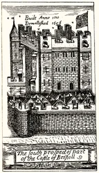 A perspectiva sul de parte do castelo de Bristoll, pub. 1893.