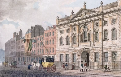 A frente sul do Ironmongers Hall, de &39;R. Repositório de Artes de Ackermann &39;1811