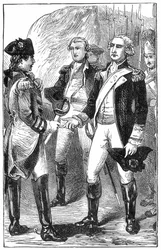 A rendição de Cornwallis, da história da França, por Emile de Bonnechose, publicado pela Ward, Lock and Co, Londres