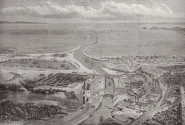 O porto e as docas de Swansea, de The Illustrated London News, 22 de outubro de 1881