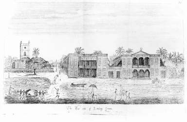 O lado oeste de Bombaim Green, Índia, de Voyage às Índias Orientais por John Henry Grose, 2ª edição, 1766
