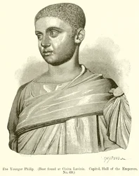 O filhote mais novo. (Busto encontrado em Civita Lavinia. Capitólio, Salão dos Imperadores, nº 69)