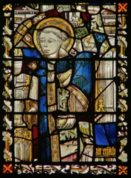 A janela do leste representando um fragmentário St Stephen