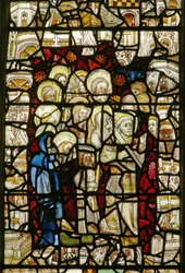 A janela do leste representando uma procissão: Candlemas ou Corpus Christi