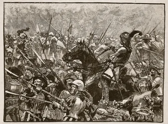 A última posição de Schwarz e seus alemães, ilustração de Cassells Illustrated History of England (foto em sépia)