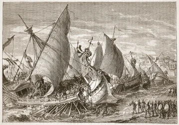 A batalha naval no porto de Siracusa