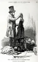 O vendedor ambulante de barganhas de louça para roupas velhas, c.1840