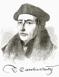 Thomas Cranmer, de "A História Nacional e Doméstica da Inglaterra", de William Hickman Smith Aubrey (1858-1916) publicou Londres, c.1890