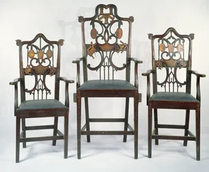 Três cadeiras maçónicas georgianas, c. 1790