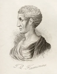 Titus Quinctius Flamininus, do &39;Crabb&39;s Historical Dictionary&39;, publicado em 1825