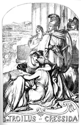 Troilus et Cressida - (Troilus e Cressida) - Ilustração em "Works complete by William Shakespeare" 1866 - As ilustrações e a forma geral desta edição são emprestadas do Shakespeare ilustrado de Cassell, publicado em Londres