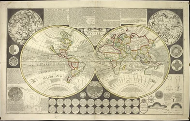 Mapa mundial de dois hemisférios